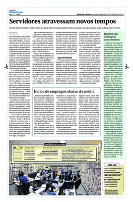 <BR>Data: 30/10/2012<BR>Fonte: Jornal do Senado, v. 10, n. 408, 30 out. 2012. Especial Cidadania.<BR>Endereço para citar este documento: -www2.senado.leg.br/bdsf/item/id/243059->www2.senado.leg.br/bdsf/item/id/243059