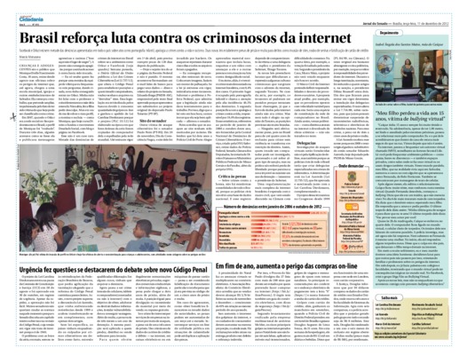 <BR>Data: 11/12/2012<BR>Fonte: Jornal do Senado, v. 10, n. 414, 11 dez. 2012. Especial Cidadania<BR>Endereço para citar este documento: -www2.senado.leg.br/bdsf/item/id/243117->www2.senado.leg.br/bdsf/item/id/243117