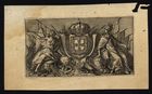 SIMONNEAU, Louis, 1654/6-1727/8<br/>[>Armas reais portuguesas<] / L. Simonneau. - [Lisboa : na Officina de Joseph Antonio da Sylva, 1735]. - 1 gravura : buril, p&b ; 6,5x11,8 cm (matriz)