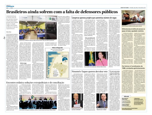 <BR>Data: 09/04/2013<BR>Fonte: Jornal do Senado, v. 10, n. 424, 9 abr. 2013. Especial Cidadania<BR>Endereço para citar este documento: -www2.senado.leg.br/bdsf/item/id/243314->www2.senado.leg.br/bdsf/item/id/243314