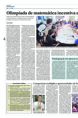 <BR>Data: 14/05/2013<BR>Fonte: Jornal do Senado, v. 10, n. 429, 14 mai. 2013. Especial Cidadania<BR>Conteúdo: Participação em provas movimenta colégio na Ceilândia -- Desafio é atrair bons professores -- Competição multiplica oportunidades de futuro para 