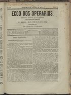 ECO DOS OPERARIOS<br/>Ecco dos operários : revista social artística e litteraria. - N. 1 (28 Abr. 1850)-n. 52 (Out. 1851). - Lisboa : [s.n.], 1850-1851. - 20 cm