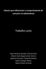   "O objetivo desta pesquisa é analisar a relação existente entre fatores sociais, culturais, pessoais e psicológicos e o comportamento de consumo do adolescente. Trata-se de uma pesquisa qualitativa feita entre adolescentes de 15 a 17