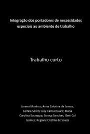   "Este é um projeto de extensão que aconteceu na disciplina de estágio supervisionado em psicologia II. Teve como objetivo a integração de pessoas portadoras de necessidades especiais (PNEs) ao ambiente de trabalho. Inicialmente