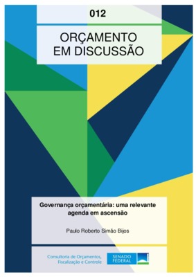 <BR>Data: 11/2014<BR>Conteúdo: Introdução -- Base Conceitual da Governança -- Governança Orçamentária -- Modelo de Governança Fiscal da Comunidade Europeia -- Modelo de Governança Orçamentária da OCDE: Novos Princípios Orçamentários -- Conclusão: Relevânc