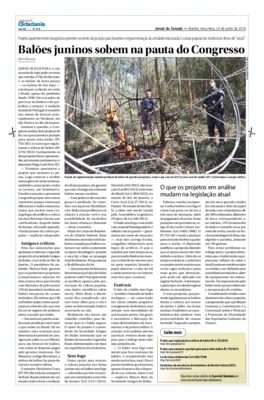 <BR>Data: 24/06/2014<BR>Fonte: Jornal do Senado, v.12, n. 476, 24 jun. 2014. Especial Cidadania<BR>Conteúdo: Amigos e críticos -- Sem fogo -- Festivais -- O que os projetos em análise<BR>Responsabilidade: Marcio Maturana<BR>Endereço para citar este d