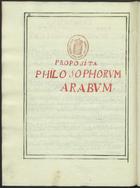 Proposita philosophorum arabum [1701-1750]. - [III], 82 p., enc. ; 23 cm