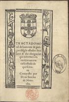 NORONHA, Sancho de, ?-1569<br/>Tractado moral de louuores & perigos dalgu[n]s estados seculares & das obrigações que neles ha com exortacam em cada estado de que se trata / composto por Dom Sancho de Noronha. - Coymbra : por Francisco Correia, 4 Sete[m]bro 1549. - CXIIII [i.é 115] p. ; 4º (20 cm)