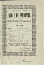 GANDRA, João Nogueira, 1788-1858<br/>Sonetos ao Marechal de Saldanha recitados no Theatro de S. João do Porto, na occasião da sua despedida em 12 de Maio de 1851 / João Nogueira Gandra. - Porto : [s.n.], 1851. - 2 p. ; fol.