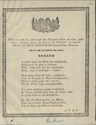 C., A. V. do<br/>Soneto pela occasião das exequias feitas em Goa, pela sempre chorada morte da Rainha D. Maria Segunda / por A. V. do C.. - Lisboa : [s.n.], 1854. - 1 p. ; fol.