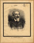 VUILLIER, Gaston Charles, 1846 ?-1915<br/>D. Fernando II / G. Vuillier ; M. Dochy le riverend. - [Paris : s.n. ca 1886]. - 1 gravura : madeira, p&b ; 23,3x19,3 cm (esquadria, sem título)