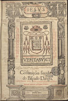 ANGRA DO HEROISMO. Diocese<br/>Cõstituições sinodaes do Bispado Dangra. - Lixboa : per João Blavio de Colonia, 11 Ianeyro 1560. - [1 br., 8], 89, [4] f. ; 2º (28 cm)