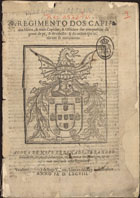 PORTUGAL.. Leis, decretos, etc.<br/>Regimento dos capitães móres & mais capitães & officiaes das companhias da gente de pé & de cauallo & da ordem que terão em se exercitarem. - Agora de nouo ordenado... - [Lisboa?] : por Pedro Crasbeeck : vendemse em casa de Iorge Valente, liureiro, 1598. - [8] f. ; 2 (28 cm)