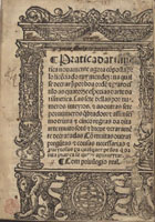 MENDES, Rui, 15--<br/>Pratica darismetica nouamente agora co[m]posta pelo lice[n]ciado ruy Mendez : na qual se decrara[m] por boa orde[m] e craro estilo as quatorze especias darte darismetica .&. as sete dellas por numeros inteyros e as outras sete por numeros q[ue]brados: e assi mesmo trinta e cinco regras da dita arte muito sotil e breue e crarame[n]te decraradas. - Lisboa : per Germão Galharde, 16 Março 1540. - [4], cx f. ; 4º (19 cm)