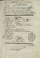 PONTES, Jaime Marcelino, pseud.<br/>Comedia famosa intitulada Da fé o trono Affonço exalta na conquista de Lisboa : composta em o anno de 1750 / [Jaime Marcelino Pontes, pseud. do P.e José Manuel Penalvo] 1790. - [1], 96 f., enc. ; 21 cm