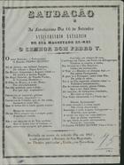 Saudação ao faustissimo dia 16 de Setembro anniversario natalicio de S. M. El-Rei Dom Pedro V. - Nova-Goa : [s.n.], 1857. - 1 f. ; fol.