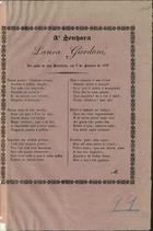 M.<br/>Poesia á srª Laura Glordani na roite do seu beneficio / Por M.. - [S.l. : s.n.], 1853. - 1 p. ; fol.