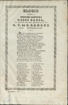 Elogio feito á cantora Rossi Cacia, no R. T. de S. Carlos no dia de Fevereiro de 1845. - Lisboa : Typ. Morandiana, 1845. - 1 p. ; fol.