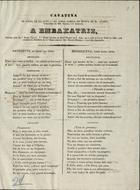 SCRIBE, Eugène, 1791-1861<br/>A Embaixatriz : cavatina na scena XII do acto 1º da opera comica em musica de Mr. Auber / composição de M. E. Scribe ; cantada pela srª Rossi Cassia. - Porto : Typ. Gandra, 1844. - 1 p. ; fol.