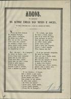 Adeos ao Porto no beneficio da actriz Emilia das Neves, no Theatro de S. João. - Porto : [s.n., 185-]. - 1 p. ; fol.