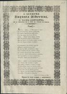 Strofes á Srª Augusta Albertini 1ª dama absoluta no Real Theatro de S. João do Porto / por alguns dos seus admiradores. - Porto : [s.n.], 1844. - 1 p. ; fol.