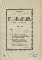 H. E.<br/>Sonetos no beneficio a favor do Recolhimento das Meninas Desamparadas, erecto na Porta do Sol / Por H. E.. - Porto : [s.n., 18--]. - 2 p. ; fol.