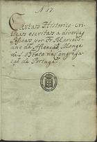 ASCENCAO, Marceliano da, O.S.B. 1692-?,<br/>Cartas historico-criticas escritas a diversas pessoas / por Fr. Marcelliano da Ascenção Monge de S. Bento na Congregação de Portugal [17--]. - [1], [101], [1] f., enc. ; 22 cm