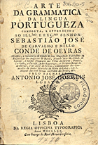 LOBATO, António José dos Reis, 17---ca 1804<br/>Arte da grammatica da lingua portugueza / António José dos Reis Lobato. - Lisboa : Na Regia Officina Typografica, 1770. - XLVIII, 253 p. ; 15 cm