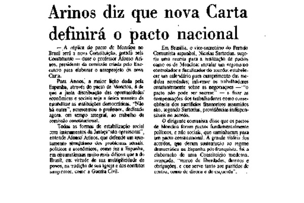 <BR>Data: 04/07/1985<BR>Fonte: Jornal do Brasil, Rio de Janeiro, 04/07/ de 1985<BR>Endereço para citar este documento: ->www2.senado.leg.br/bdsf/item/id/109404