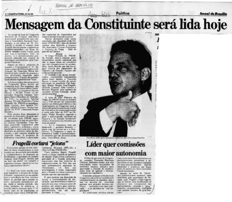 <BR>Data: 07/08/1985<BR>Fonte: Jornal de Brasília, Brasília, nº 3865, p. 2, 07/08/ de 1985<BR>Endereço para citar este documento: -www2.senado.leg.br/bdsf/item/id/109488->www2.senado.leg.br/bdsf/item/id/109488