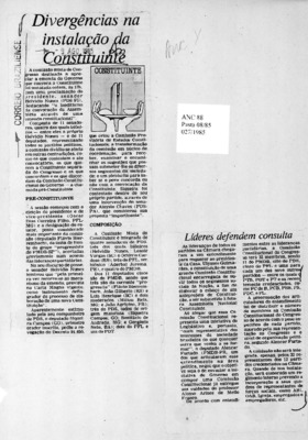 <BR>Data: 09/08/1985<BR>Fonte: Correio Braziliense, Brasília, nº 8165, p. 3, 09/08/ de 1985<BR>Endereço para citar este documento: -www2.senado.leg.br/bdsf/item/id/109756->www2.senado.leg.br/bdsf/item/id/109756