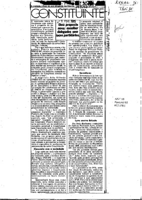 <BR>Data: 09/08/1985<BR>Fonte: Jornal da Tarde, São Paulo, nº 6041, 09/08 de 1985<BR>Endereço para citar este documento: -www2.senado.leg.br/bdsf/item/id/109322->www2.senado.leg.br/bdsf/item/id/109322