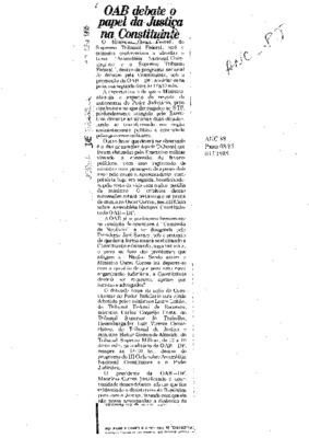 <BR>Data: 10/08/1985<BR>Fonte: Jornal de Brasília, Brasília, nº 3868, 10/08/ de 1985<BR>Endereço para citar este documento: -www2.senado.leg.br/bdsf/item/id/110735->www2.senado.leg.br/bdsf/item/id/110735