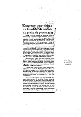 <BR>Data: 17/08/1985<BR>Fonte: Jornal do Brasil, Rio de Janeiro, 17/08/ de 1985<BR>Endereço para citar este documento: ->www2.senado.leg.br/bdsf/item/id/109523