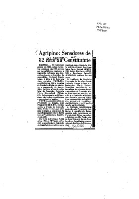 <BR>Data: 29/08/1985<BR>Fonte: O Globo, Rio de Janeiro, 29/08/ de 1985<BR>Endereço para citar este documento: -www2.senado.leg.br/bdsf/item/id/109385->www2.senado.leg.br/bdsf/item/id/109385