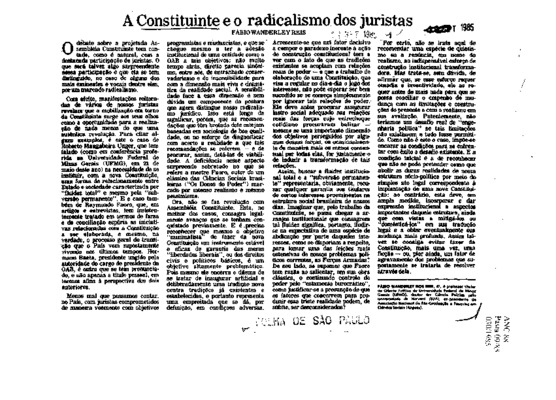 <BR>Data: 11/09/1985<BR>Fonte: Folha de São Paulo, São Paulo, p. 3, 11/09/ de 1985<BR>Endereço para citar este documento: -www2.senado.leg.br/bdsf/item/id/110106->www2.senado.leg.br/bdsf/item/id/110106