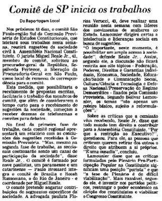 <BR>Data: 18/09/1985<BR>Fonte: Folha de São Paulo, São Paulo, p. 4, 18/09/ de 1985<BR>Endereço para citar este documento: -www2.senado.leg.br/bdsf/item/id/110312->www2.senado.leg.br/bdsf/item/id/110312