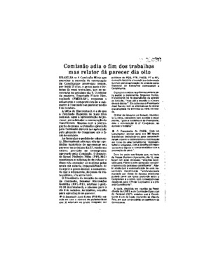 <BR>Data: 27/09/1985<BR>Fonte: O Globo, Rio de Janeiro, p. 2, 27/09/ de 1985<BR>Endereço para citar este documento: -www2.senado.leg.br/bdsf/item/id/110063->www2.senado.leg.br/bdsf/item/id/110063