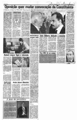 <BR>Data: 29/06/1985<BR>Fonte: Correio Braziliense, Brasília, nº 8124, p. 5, 29/06/ de 1985<BR>Endereço para citar este documento: ->www2.senado.leg.br/bdsf/item/id/110583