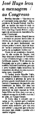 <BR>Data: 29/06/1985<BR>Fonte: Jornal do Brasil, Rio de Janeiro, p. 3, 29/06/ de 1985<BR>Endereço para citar este documento: -www2.senado.leg.br/bdsf/item/id/110463->www2.senado.leg.br/bdsf/item/id/110463