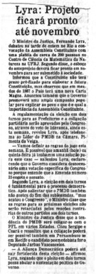 <BR>Data: 29/05/1985<BR>Fonte: O Globo, Rio de Janeiro, p. 2, 29/05/ de 1985<BR>Endereço para citar este documento: ->www2.senado.leg.br/bdsf/item/id/110448