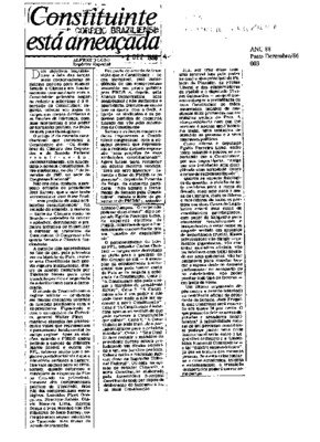 <BR>Data: 02/12/1986<BR>Fonte: Correio Braziliense, Brasília, nº 8640, p. 3, 02/12/ de 1986<BR>Endereço para citar este documento: -www2.senado.leg.br/bdsf/item/id/117652->www2.senado.leg.br/bdsf/item/id/117652