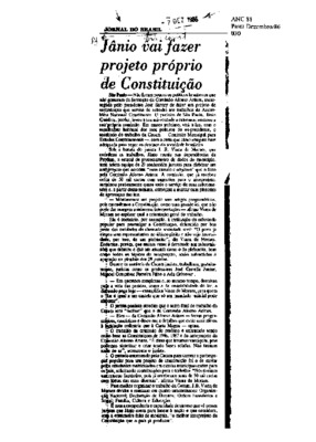 <BR>Data: 07/12/1986<BR>Fonte: Jornal do Brasil, Rio de Janeiro, p. 7, 07/12/ de 1986<BR>Endereço para citar este documento: -www2.senado.leg.br/bdsf/item/id/117605->www2.senado.leg.br/bdsf/item/id/117605