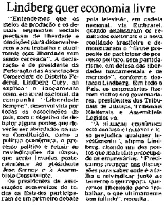 <BR>Data: 10/12/1986<BR>Fonte: Correio Braziliense, Brasília, nº 8648, p. 2, 10/12/ de 1986<BR>Endereço para citar este documento: -www2.senado.leg.br/bdsf/item/id/117678->www2.senado.leg.br/bdsf/item/id/117678