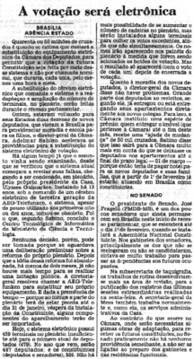 <BR>Data: 13/12/1986<BR>Fonte: O Estado de São Paulo, São Paulo, p. 4, 13/12/ de 1986<BR>Endereço para citar este documento: -www2.senado.leg.br/bdsf/item/id/117184->www2.senado.leg.br/bdsf/item/id/117184