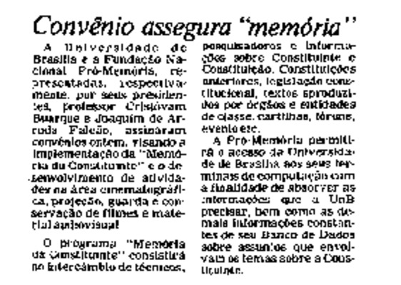 <BR>Data: 16/12/1986<BR>Fonte: Correio Braziliense, Brasília, nº 8654, p. 5, 16/12/ de 1986<BR>Endereço para citar este documento: -www2.senado.leg.br/bdsf/item/id/117037->www2.senado.leg.br/bdsf/item/id/117037