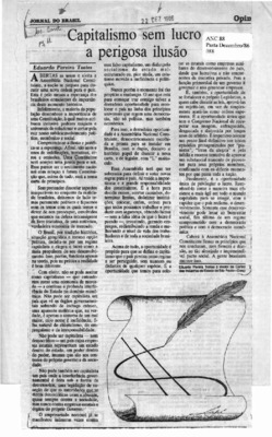 <BR>Data: 22/12/1986<BR>Fonte: Jornal do Brasil, Rio de Janeiro, p. 11, 22/12/ de 1986<BR>Endereço para citar este documento: -www2.senado.leg.br/bdsf/item/id/114684->www2.senado.leg.br/bdsf/item/id/114684