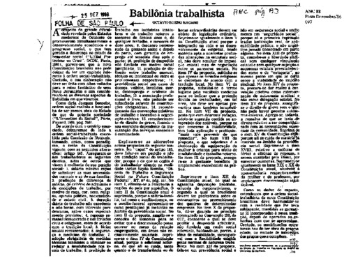 <BR>Data: 25/12/1986<BR>Fonte: Folha de São Paulo, São Paulo, p. a3, 25/12/ de 1986<BR>Endereço para citar este documento: ->www2.senado.leg.br/bdsf/item/id/114658