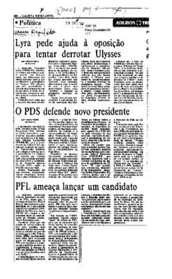 <BR>Data: 29/12/1986<BR>Fonte: Gazeta Mercantil, São Paulo, p. 5, 29/12/ de 1986<BR>Endereço para citar este documento: -www2.senado.leg.br/bdsf/item/id/115766->www2.senado.leg.br/bdsf/item/id/115766