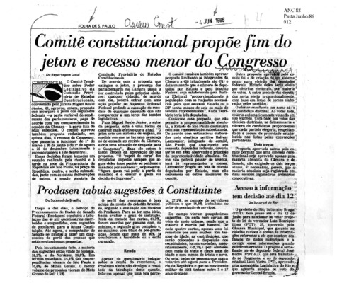 <BR>Data: 04/06/1986<BR>Fonte: Folha de São Paulo, São Paulo, p. 4, 04/06/ de 1986<BR>Endereço para citar este documento: -www2.senado.leg.br/bdsf/item/id/117207->www2.senado.leg.br/bdsf/item/id/117207